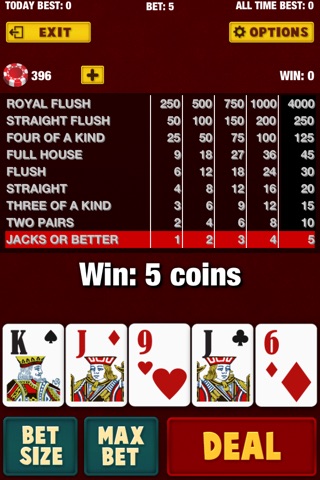 Video Poker Free Casino Deluxe Card Games - Win at the Max Bet Lucky Bonus Table screenshot 4