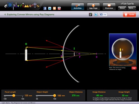 Exploriments: Light - Optics Ray Diagrams for Concave and Convex Mirrors and Lenses screenshot 4