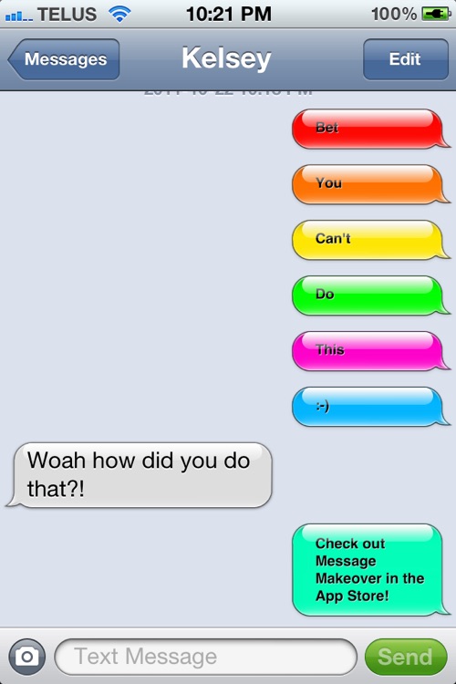 Message Makeover - Colorful Text Message Bubbles