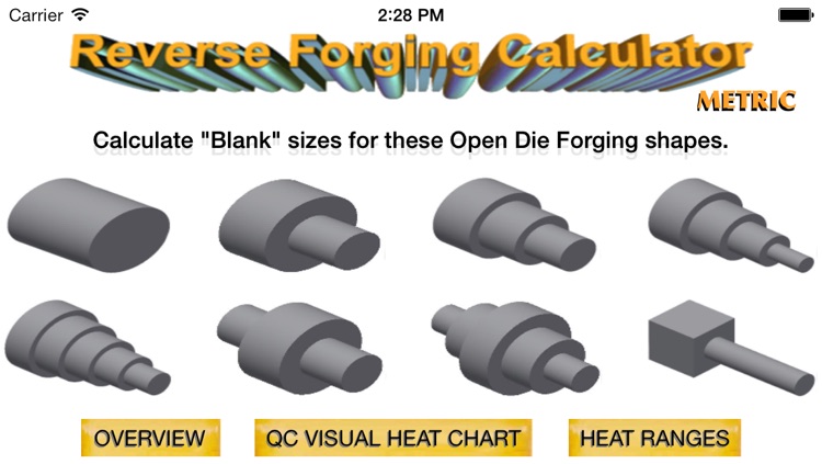 reverse Forging Calculator: METRIC Units