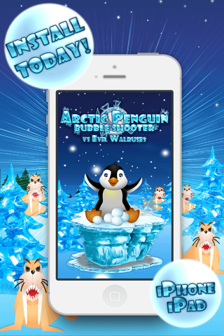 Arctic Penguin Bubble Shooter - Cute Winter Snow Games For Kids PRO screenshot 3