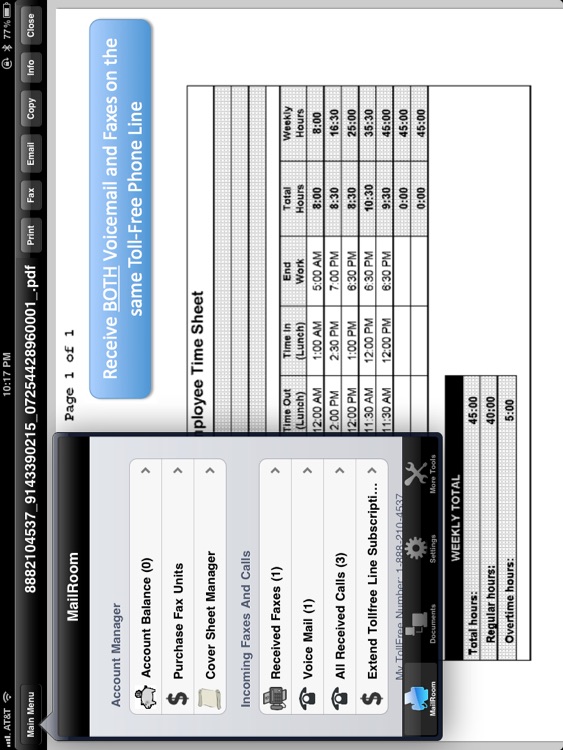 My Toll Free Number Lite - with VoiceMail and Fax - for iPad