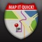 Quickly save an address or your current GPS coordinates right now and then plot it on a map or get directions to it at any time in the future