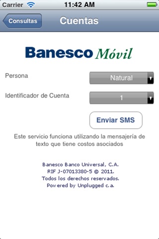 Banesco Móvil SMS screenshot 4