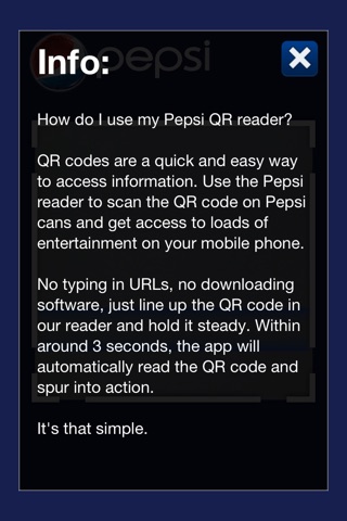 Pepsi QR Reader screenshot 3
