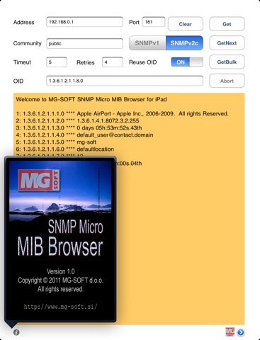 MG-SOFT SNMP Micro MIB Browser screenshot 2
