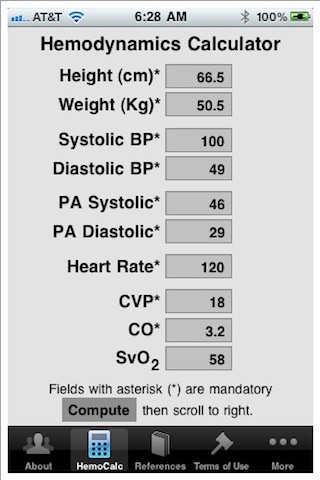 HemoCalc screenshot 3