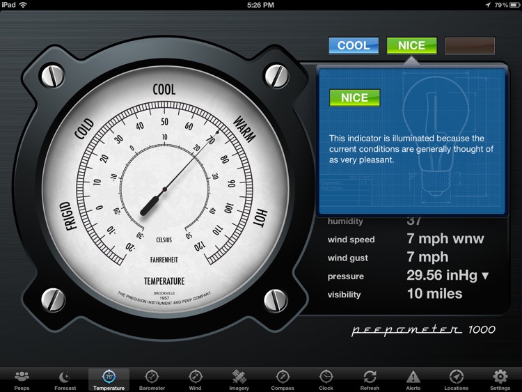 Peepometer - a Retro Weather App by swackett screenshot-4