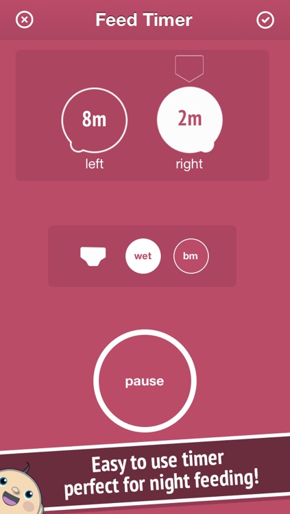 Baby Feed - Feeding timer to track & log nursing & breastfeeding
