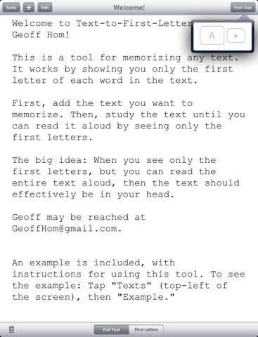 Text-to-First-Letters screenshot 2