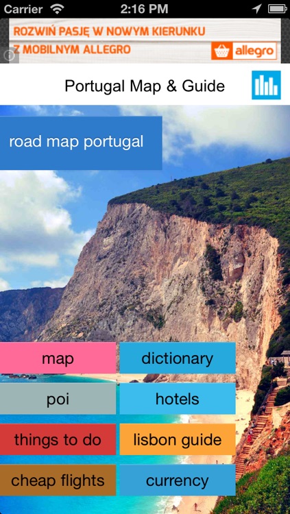 Portugal offline road map. Free edition with Lisboa, Porto, Faro, Lagos