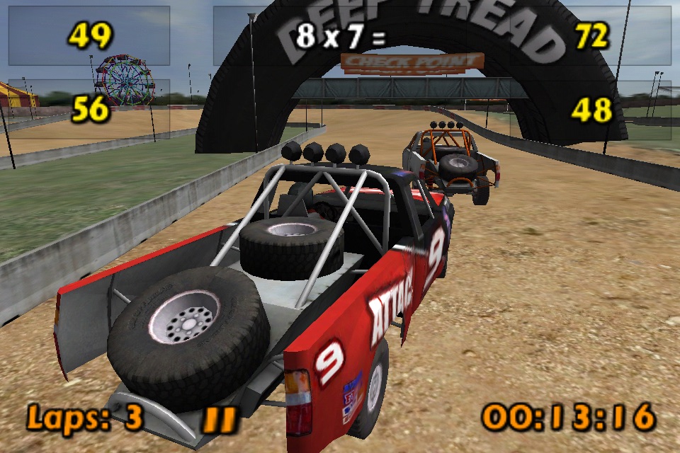 3D Math Racing - A Fast Free Math Facts Game screenshot 3