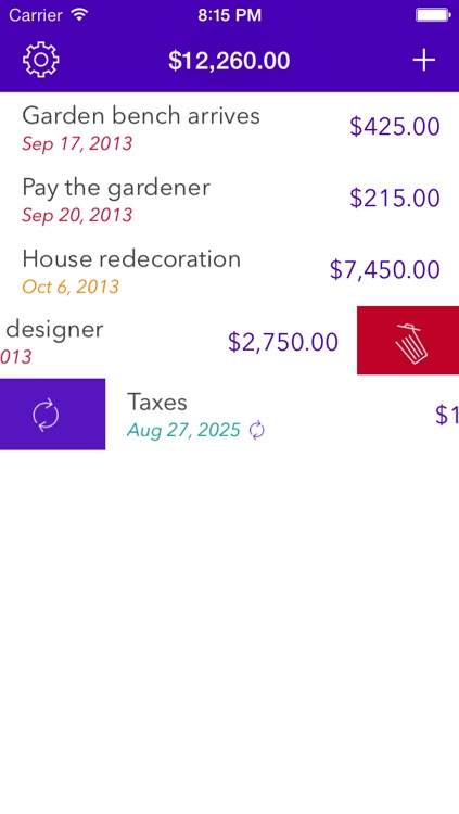Expenses Planner - Reminders for upcoming payments