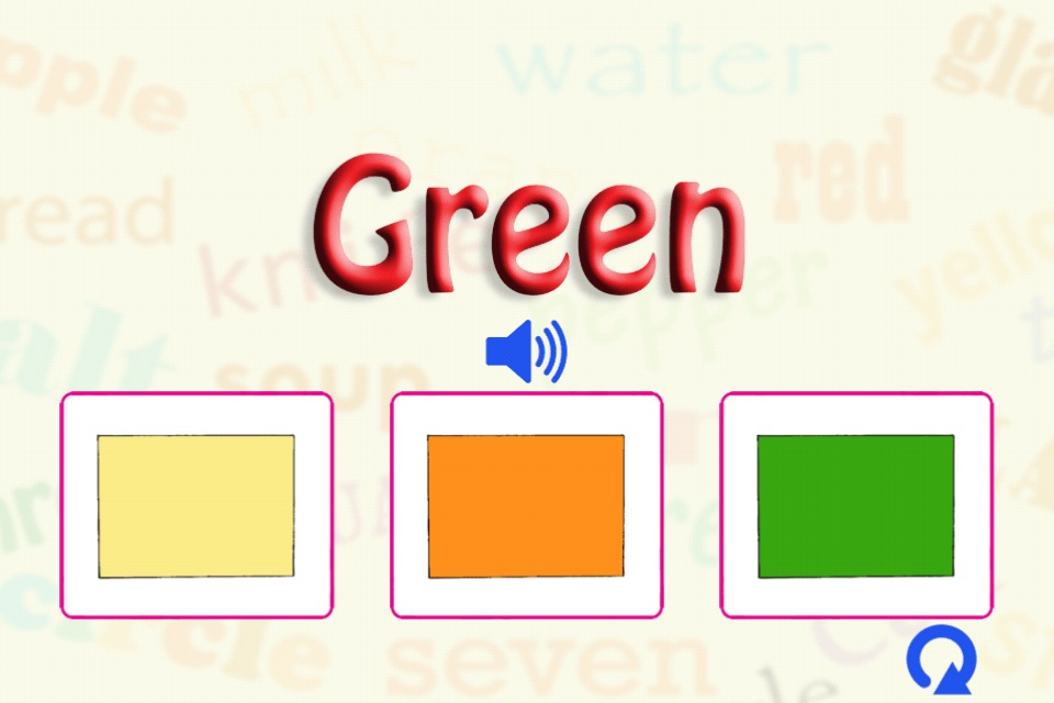 English Basic Concepts 1 - Food, Shapes, Colors for kids screenshot 2