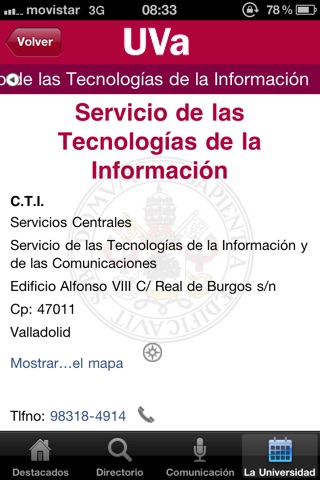 Universidad de Valladolid screenshot 2