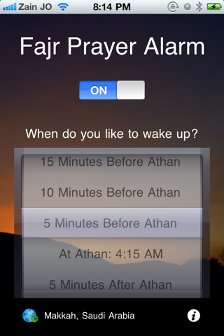 منبه صلاة الفجر Fajr Alarm - Year round Dawn time calculator and muslim prayer clock for the "four seasons" screenshot 2