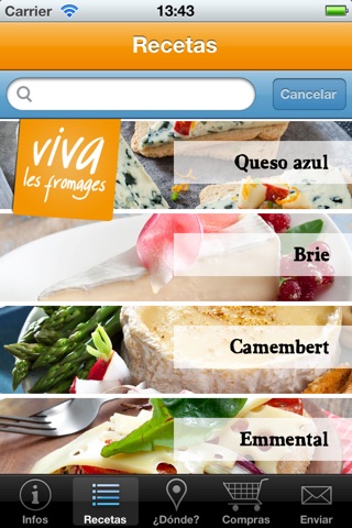 Sopexa - Viva les fromages: deliciosas recetas de los mejores quesos de Francia screenshot 2
