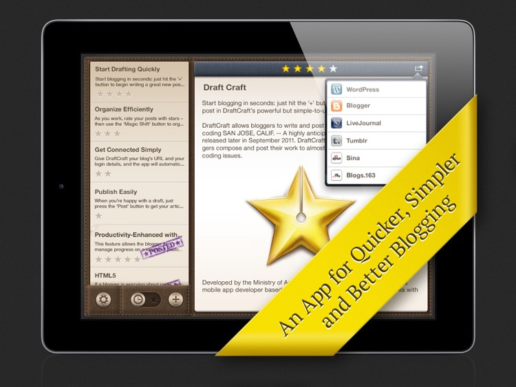 DraftCraft FREE: Simple Blogging in WordPress, Blogger, Tumblr and LiveJournal. HTML - Free.