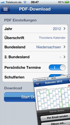 Ferien-Kalender Screenshot