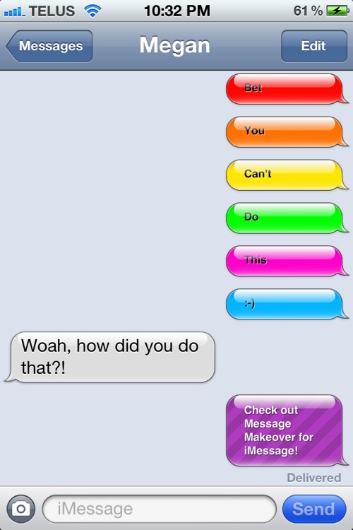 Message Makeover for iMessage - Colorful iMessage Bubbles
