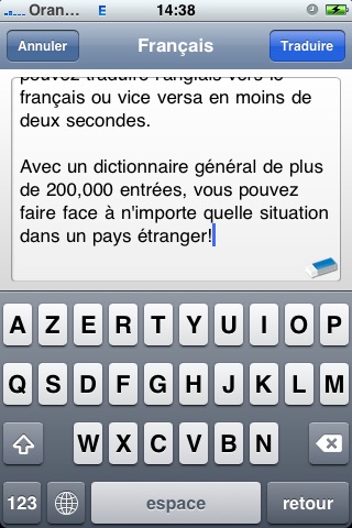 SYSTRAN Mobile Translator English-French screenshot 2