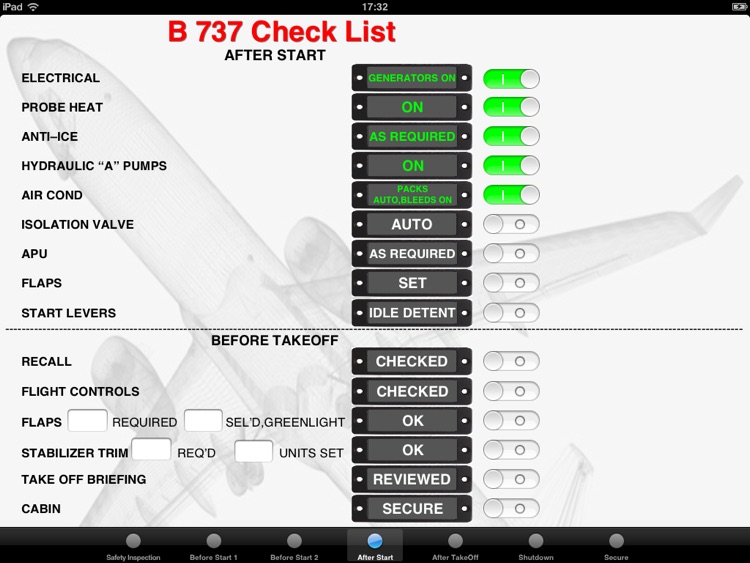 CheckList 737