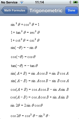 Math Formulas screenshot 2