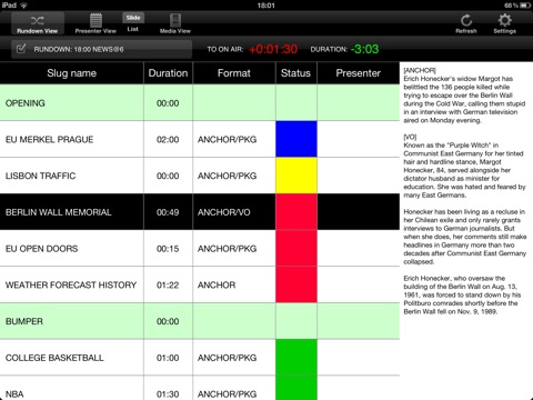 OCTOPUS Newsroom Tablet Client screenshot 2