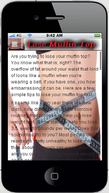 Lose Muffin Top App:Lose overhanging fat that spills over the waistline of pants or skirts+ screenshot-4
