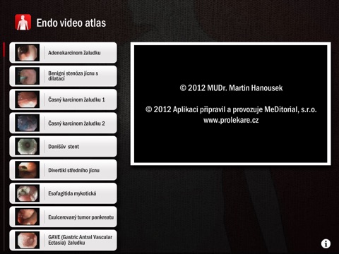 Endoskopický video atlas screenshot 2