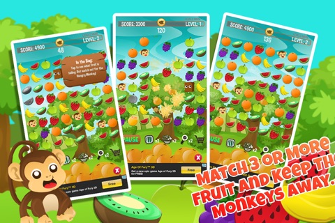 Fruit Jumble Crush: Monkey Puzzle Match 3 Free screenshot 2