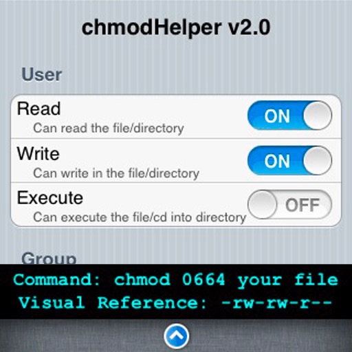chmod helper iOS App