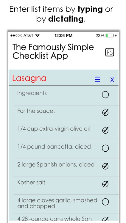 Famously Simple Checklist App