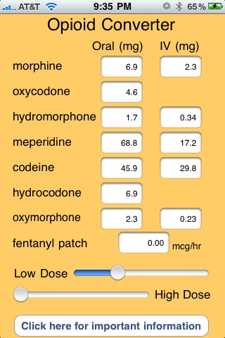 Opioid Converter screenshot 2