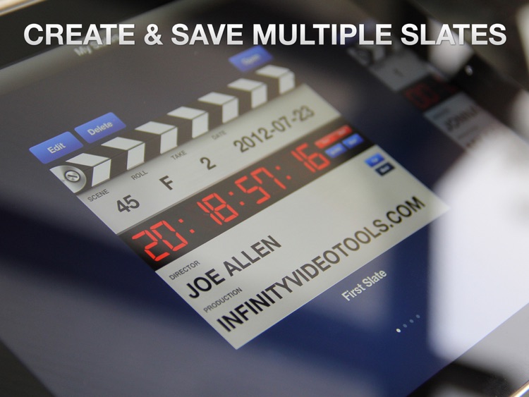 Professional Digital Clapperboard - Timecode Sync and Video Slate