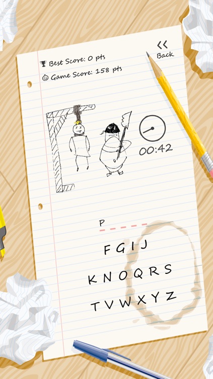 Paper Hangman - Free Classic Old School Doodle Hang Man Words Game with General, Sports, for Kids, Vehicles, Music, Animals, Food and Spanish Categories screenshot-3