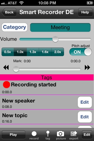 Скриншот из Smart Recorder DE Classic - The transcriber and voice recording app