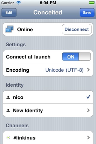 Linkinus for iPhone - IRC Client screenshot 4