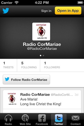 Radio CorMariae screenshot 3
