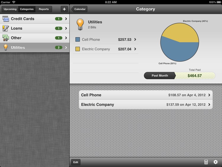 BillMinder for iPad - Bill Reminder and Organizer