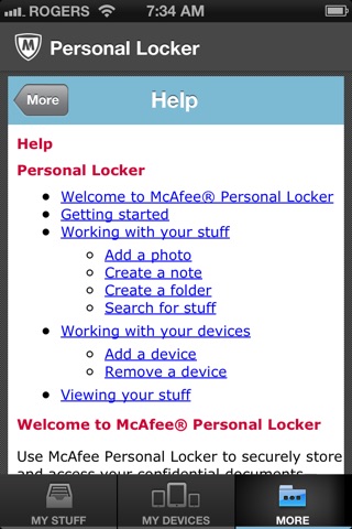 McAfee Personal Locker screenshot 4