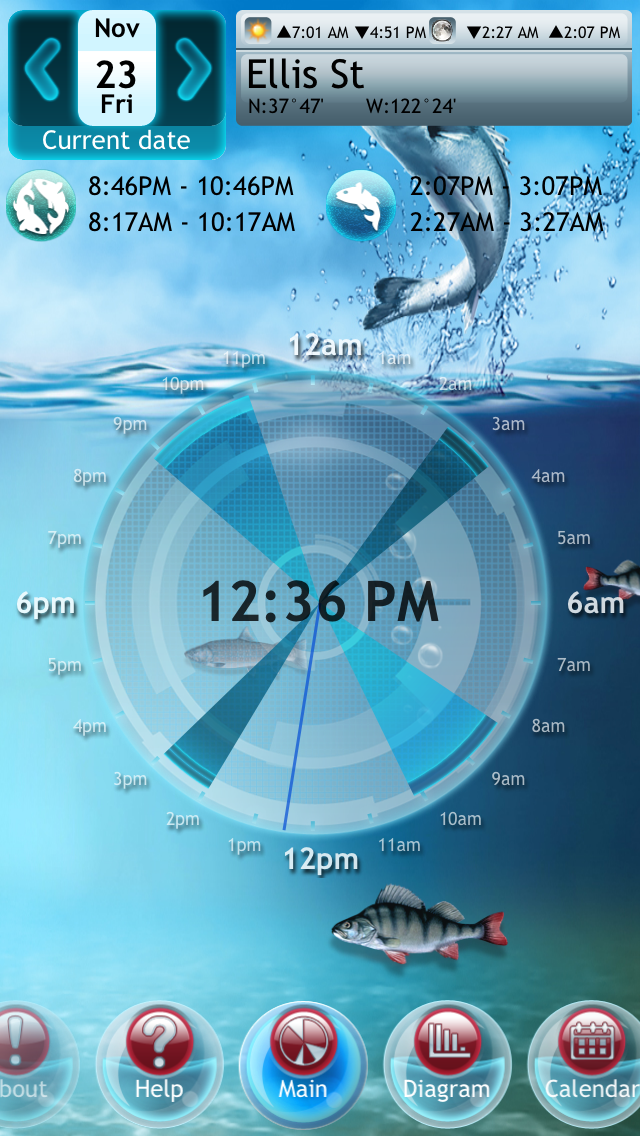 Fishing Deluxe Plus -- Best Fishing Times Calendar Screenshot 1