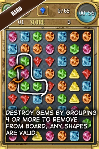 Gems Huntz Lite ( Simple And Funny Match 4 Game ) screenshot 2