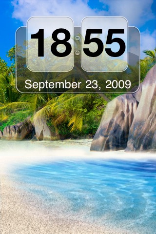 Tropical Beach Animated Clock LITE