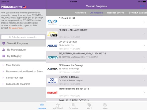 PROMOCentral for iPad screenshot 2