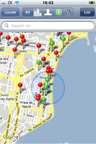 dPlaces (see contacts close to - next to you/me all at once on map)