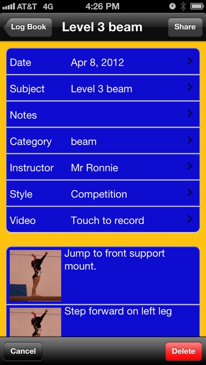 Gymnastics Log Book