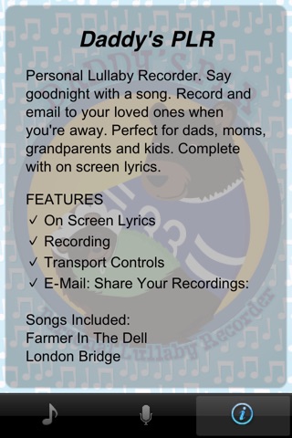 Скриншот из Daddy s PLR: Personal Lullaby Recorder