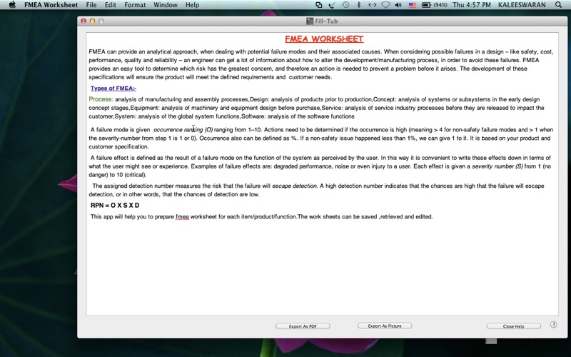 FMEA Worksheet thumbnail 2