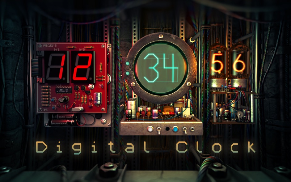 Digital Clock 3D 1.1.1  Enjoy digital time with this live wallpaper